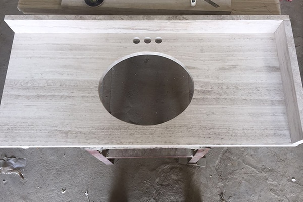 White Wood Marble Countertop