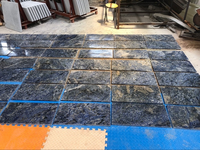 Azul Bahia Blue Marble Slab Stone dark Tiles
