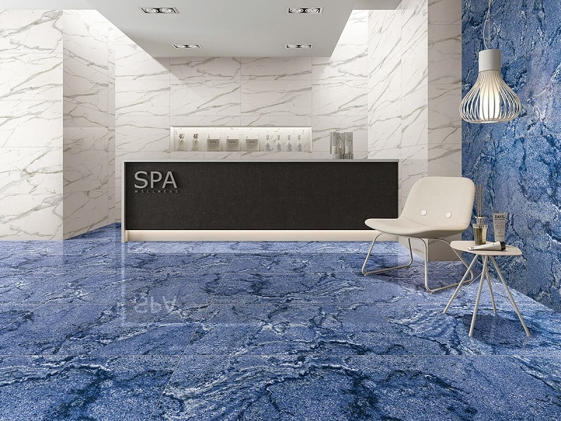 Azul Bahia Blue Marble Slab Stone dark Tiles