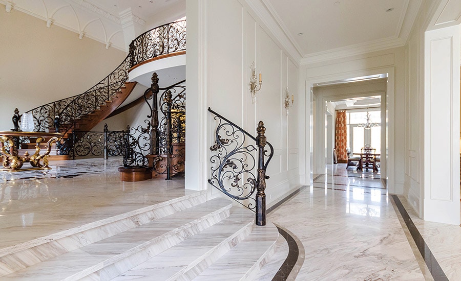 Polished Marble Tile Red White Marble Italy