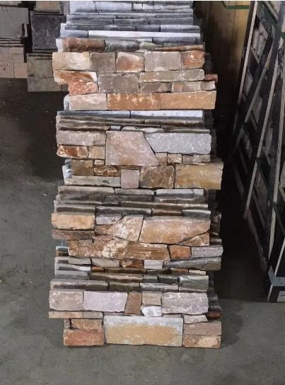 Antiqued Slate Cladding Outdoor Patio Stone Wood Burning Fireplace