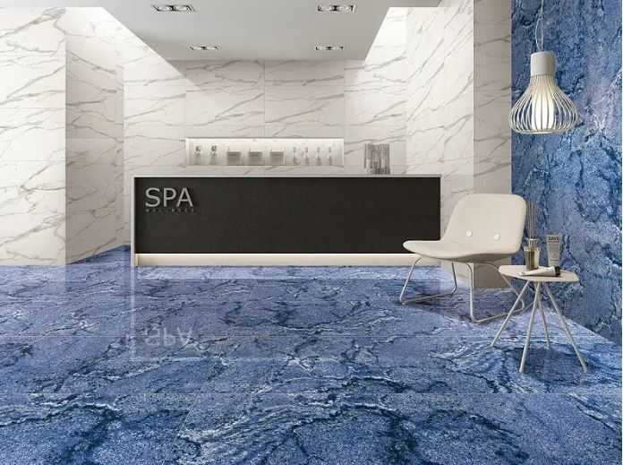Azul Bahia Blue Marble Slab Stone dark Tiles