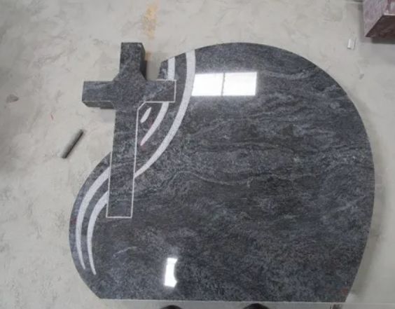 Bahama Blue Granite Headstone Poland Style Headstone