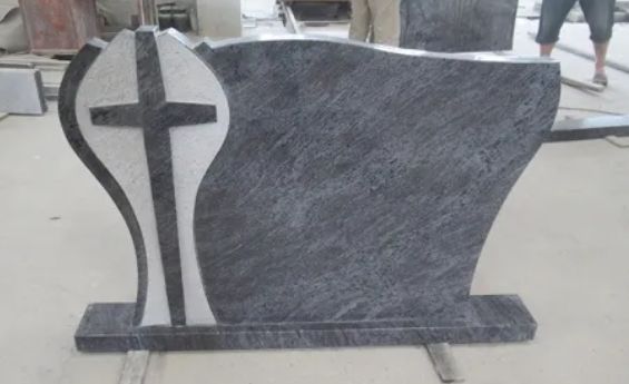 Bahama Blue Granite Headstone Poland Style Headstone