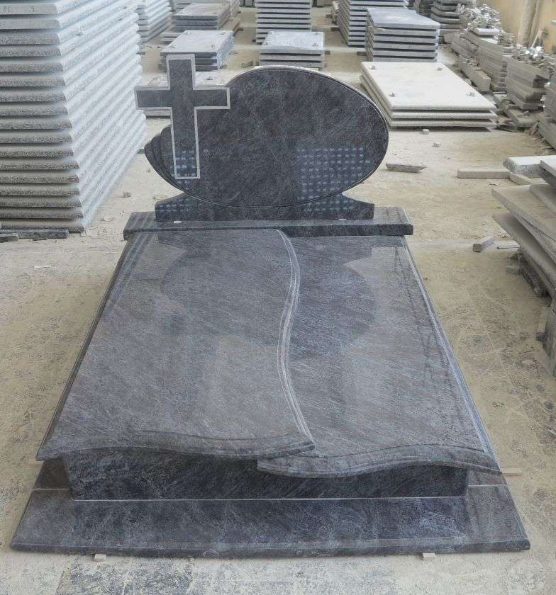 Bahama Blue Tombstone With Headstone From China