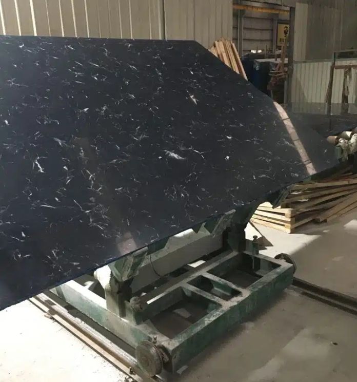 Black Ice Flower Marble Slab