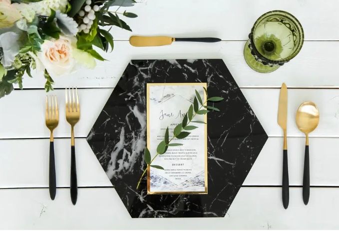 Black Marble Hexagan Tile Italian Tile black