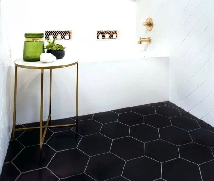 Black Marble Hexagan Tile Italian Tile black