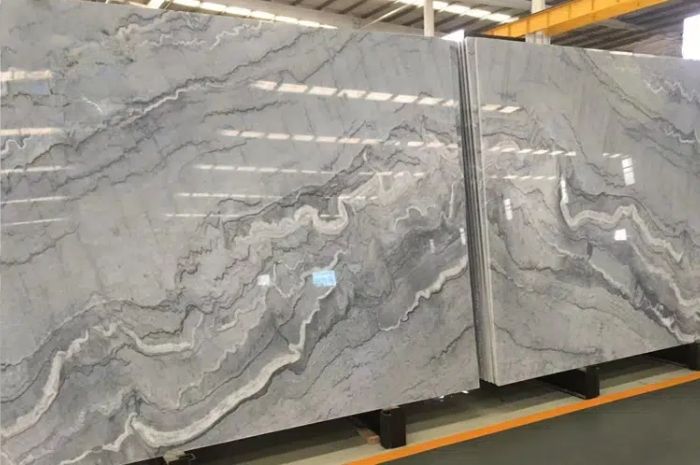 Blue Grey River Marble Slab