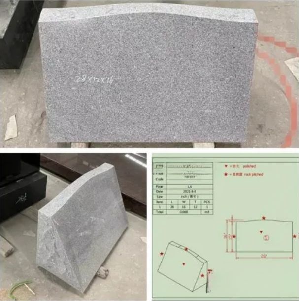 China G633 Mist Gray Granite Slant Monument