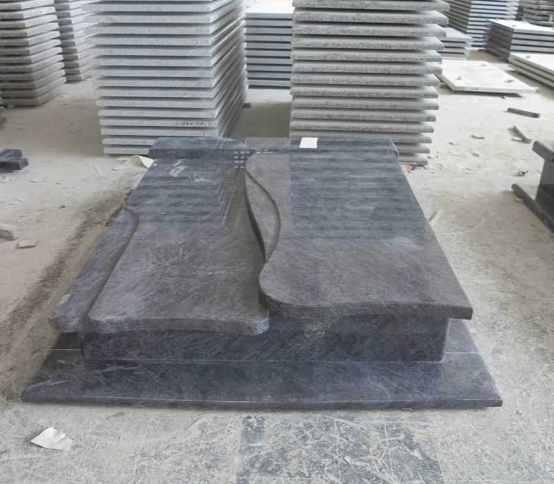 Chinese Granite Swan Blue Tombstone Monuments Headstone