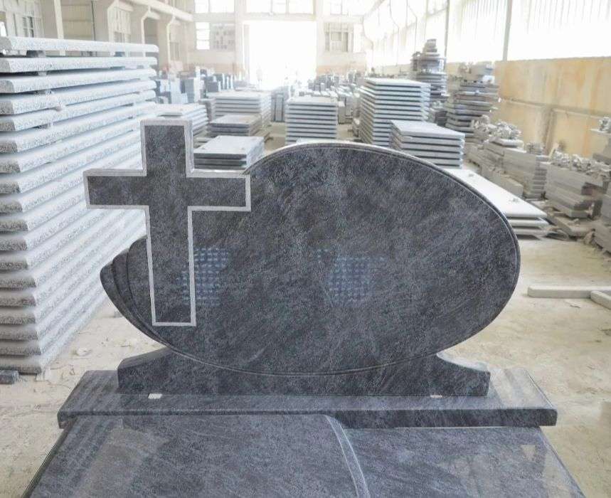 Chinese Granite Swan Blue Tombstone Monuments Headstone