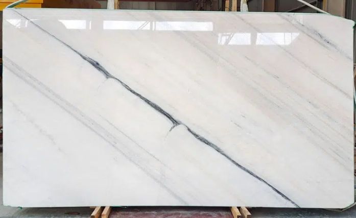 Chinese carrara marble white and black marble slab