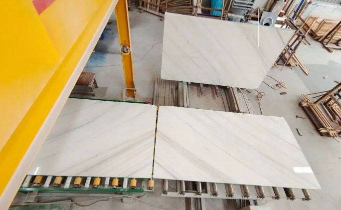 Chinese carrara marble white and black marble slab