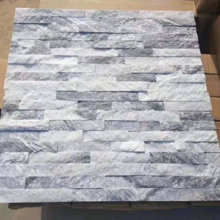 Cloudy grey marble decorative interior stacked stone veneer wall cladding