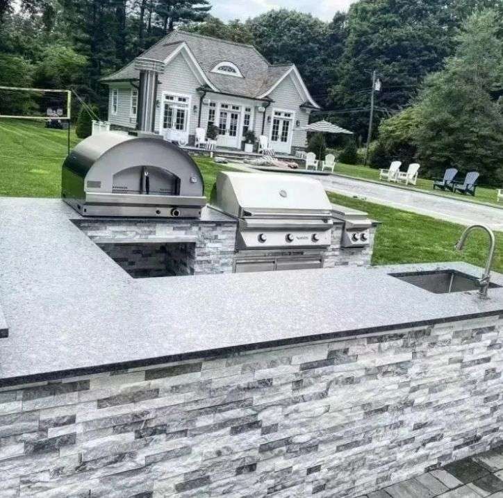 Cloudy grey marble decorative interior stacked stone veneer wall cladding