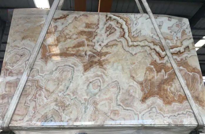 Black Ice Flower Marble Slab