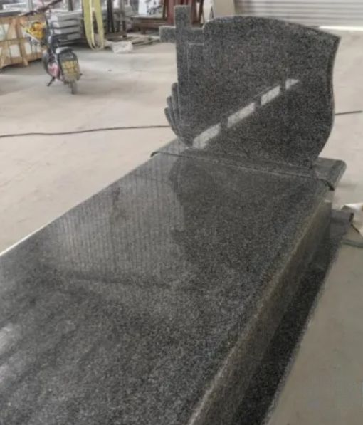 Dark Grey Ice Flower Similar Panda Dark Granite Tombstone