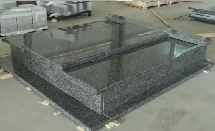 Dark Grey Ice Flower Similar Panda Dark Granite Tombstone