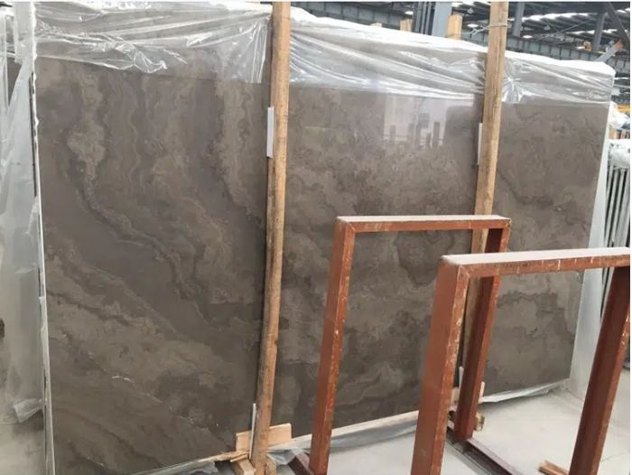 Fantasy Brown Marble Slab Grey Wooden Vein