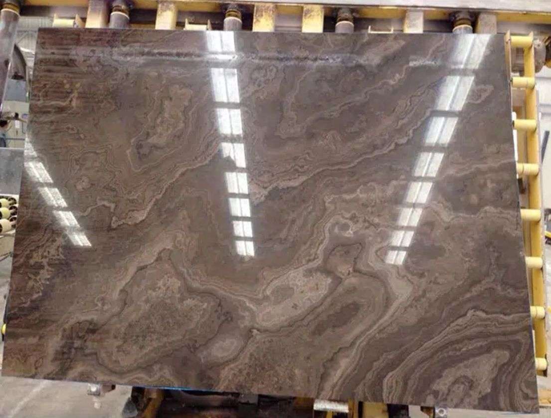 Fantasy Brown Marble Slab Grey Wooden Vein