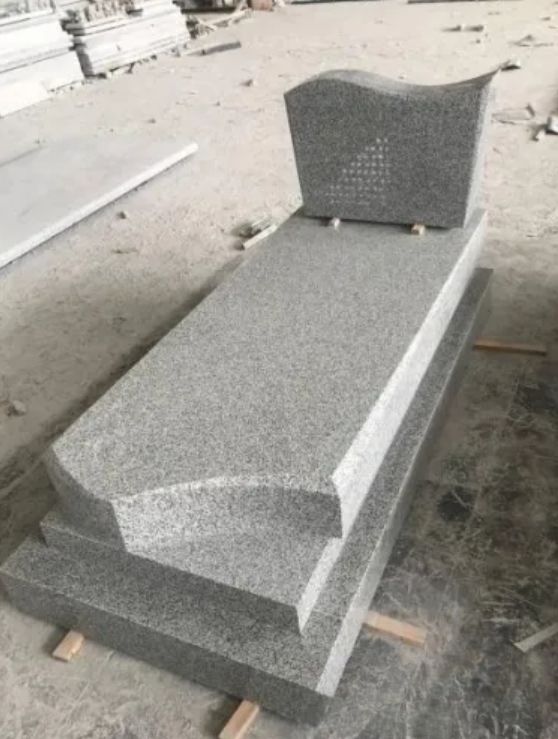 G603 Bianco Grey Granite Tombstone Monument Israel Style