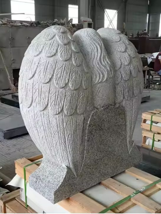 Grey Color Angel Tombstone Monuments With Nice Work
