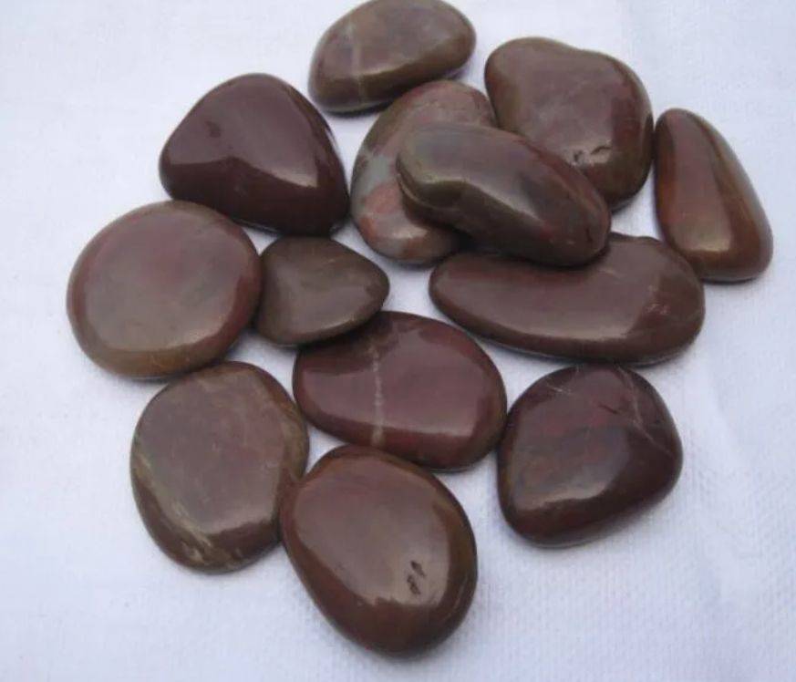 High Polished Red Color Pebble Stone
