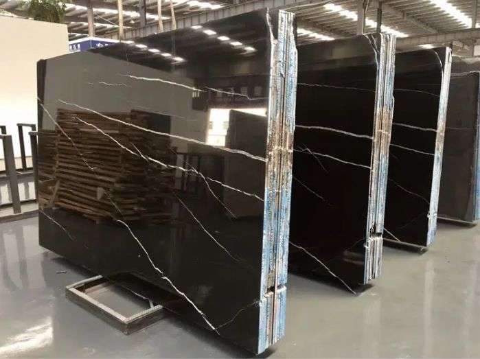 High polished black marble console jet black marble pakistan black marble