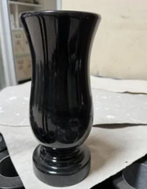 Indian Black Monuments Vase Factory Cut