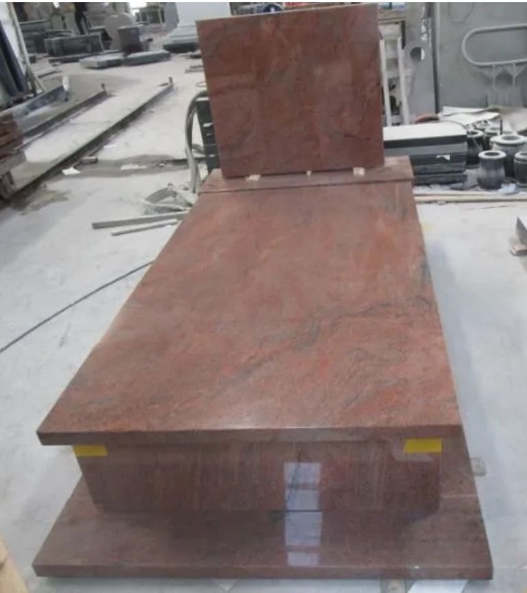 Multicolor Red Granite Tombstone Monument