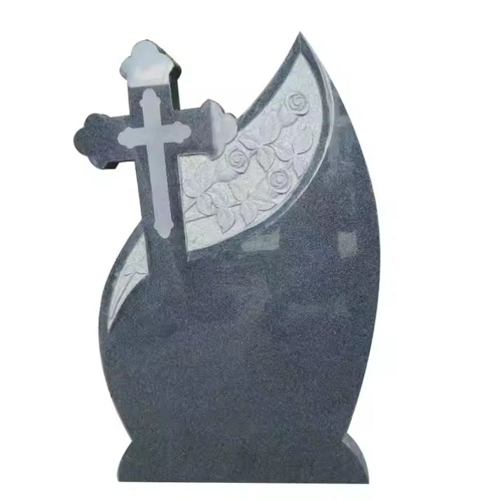 New Dark G654 Granite Dark Grey Tombstone Monument Israel