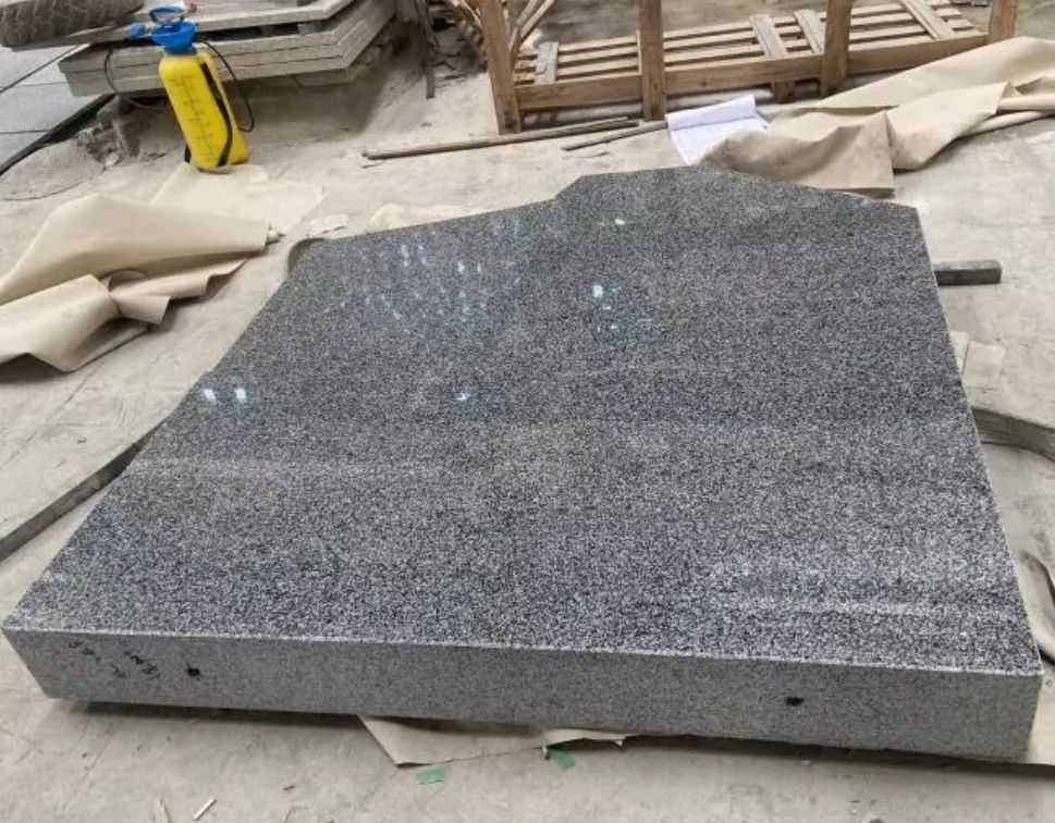 New G654 and Blue Pearl Custom Made Monuments Custom Cut Headstone