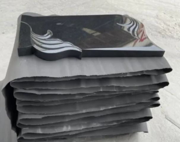 New Shanxi Black Absolutetly Black Headstone Visable Polished