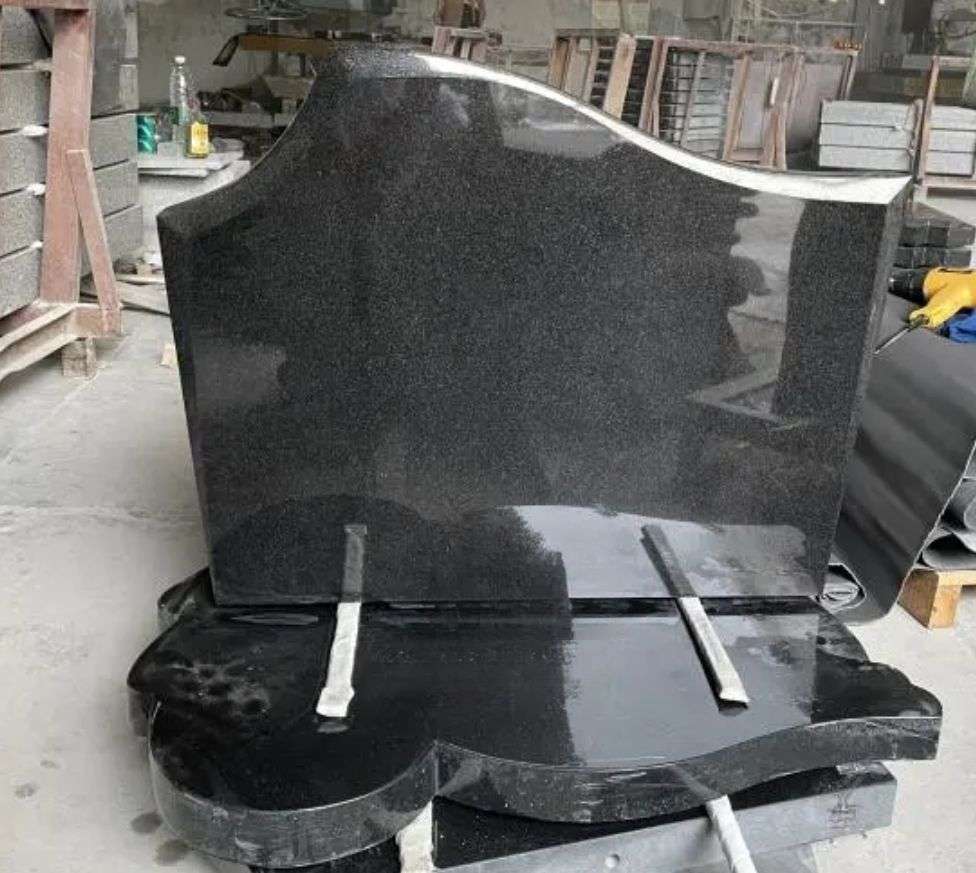 New Shanxi Black Absolutetly Black Headstone Visable Polished
