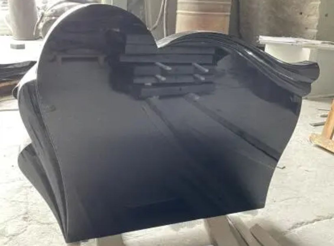 New Shanxi Black Absolutetly Black Headstone Visable Polished