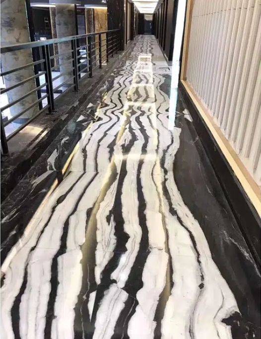 Panda White Marble Flooring 1st quality Indoor Designs