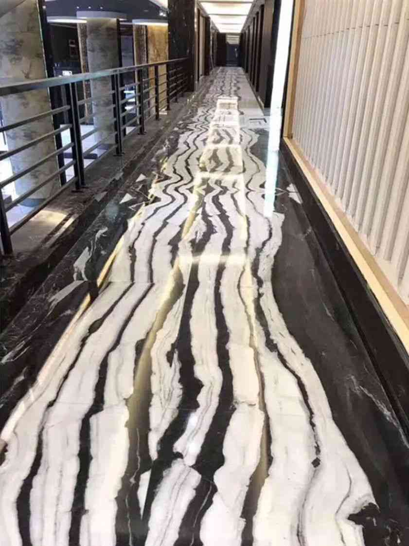 Panda White Marble Flooring 1st quality Indoor Designs