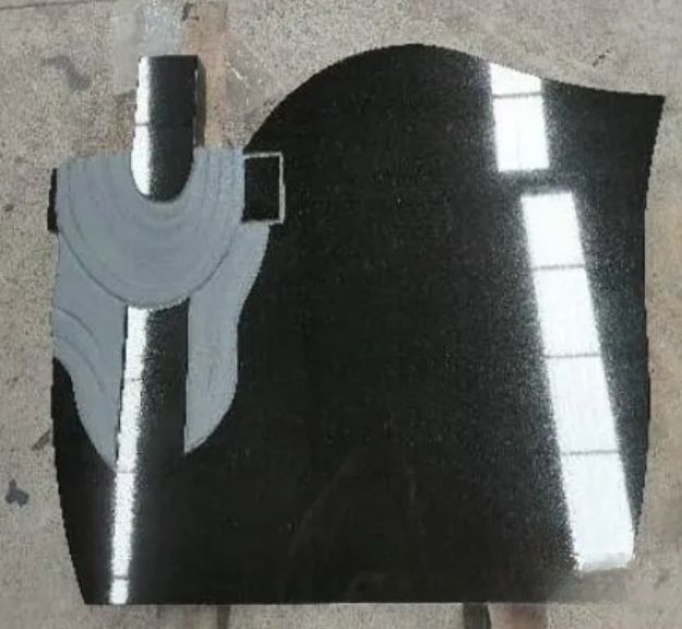 Pure Black Granite Monuments Rope Effect Design Competitive Price