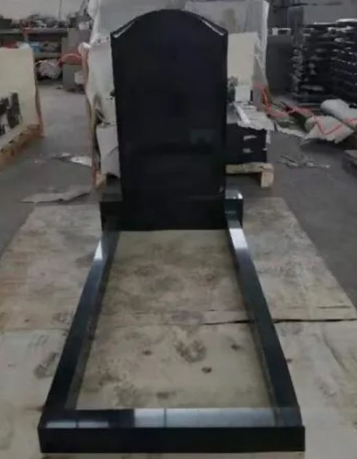 Pure Black Stone Monuments Headstone Tombstone Factory Custom Cutting
