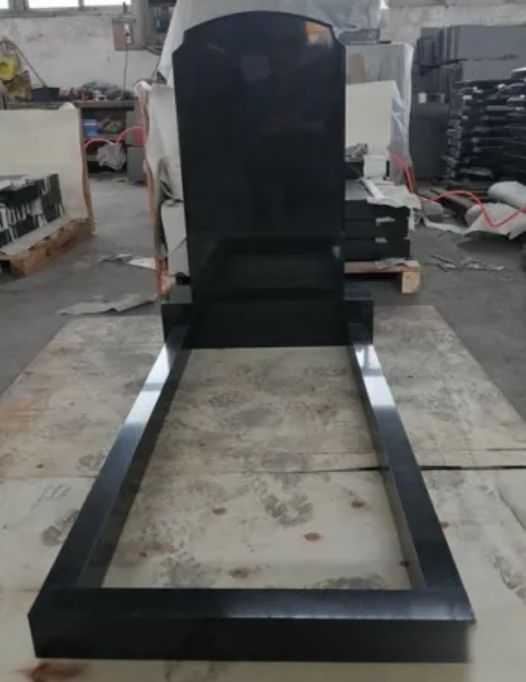 Pure Black Stone Monuments Headstone Tombstone Factory Custom Cutting