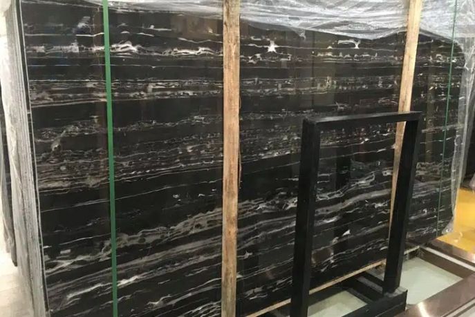 Silver Portoro Marble Slab