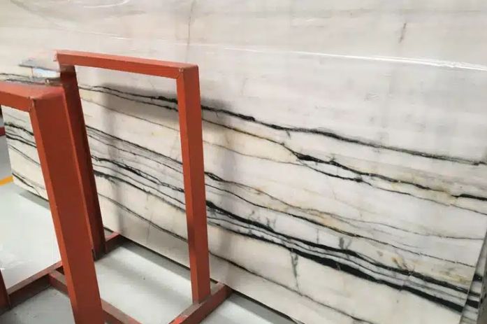 Small Panda White Marble Slab