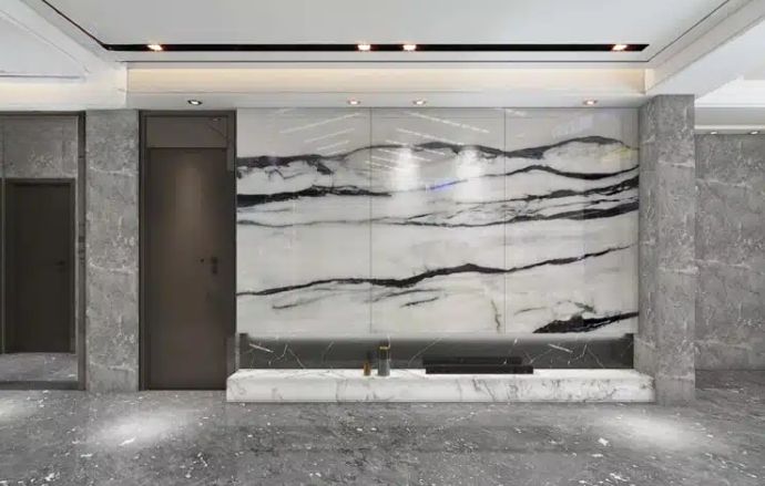 Small Panda White Marble Slab