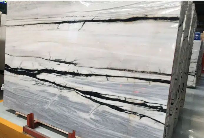 Small Panda White Marble Slab