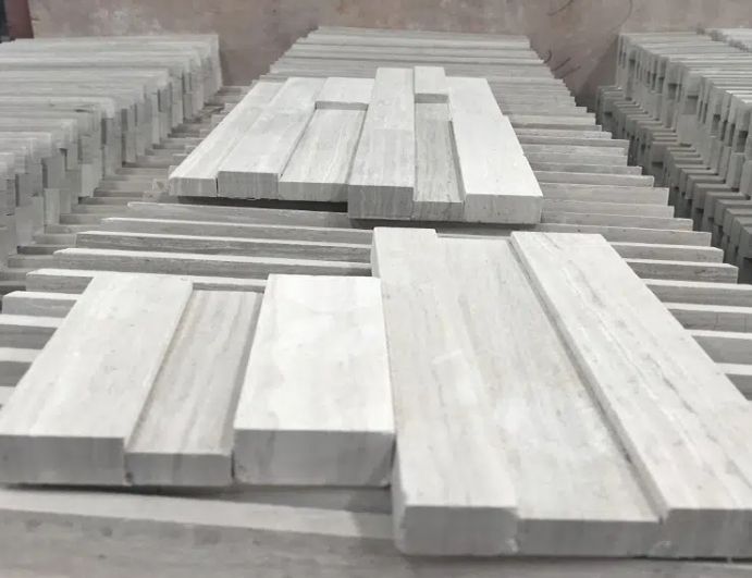 White Wood Vein Marble Strip Natural Stone Culstone