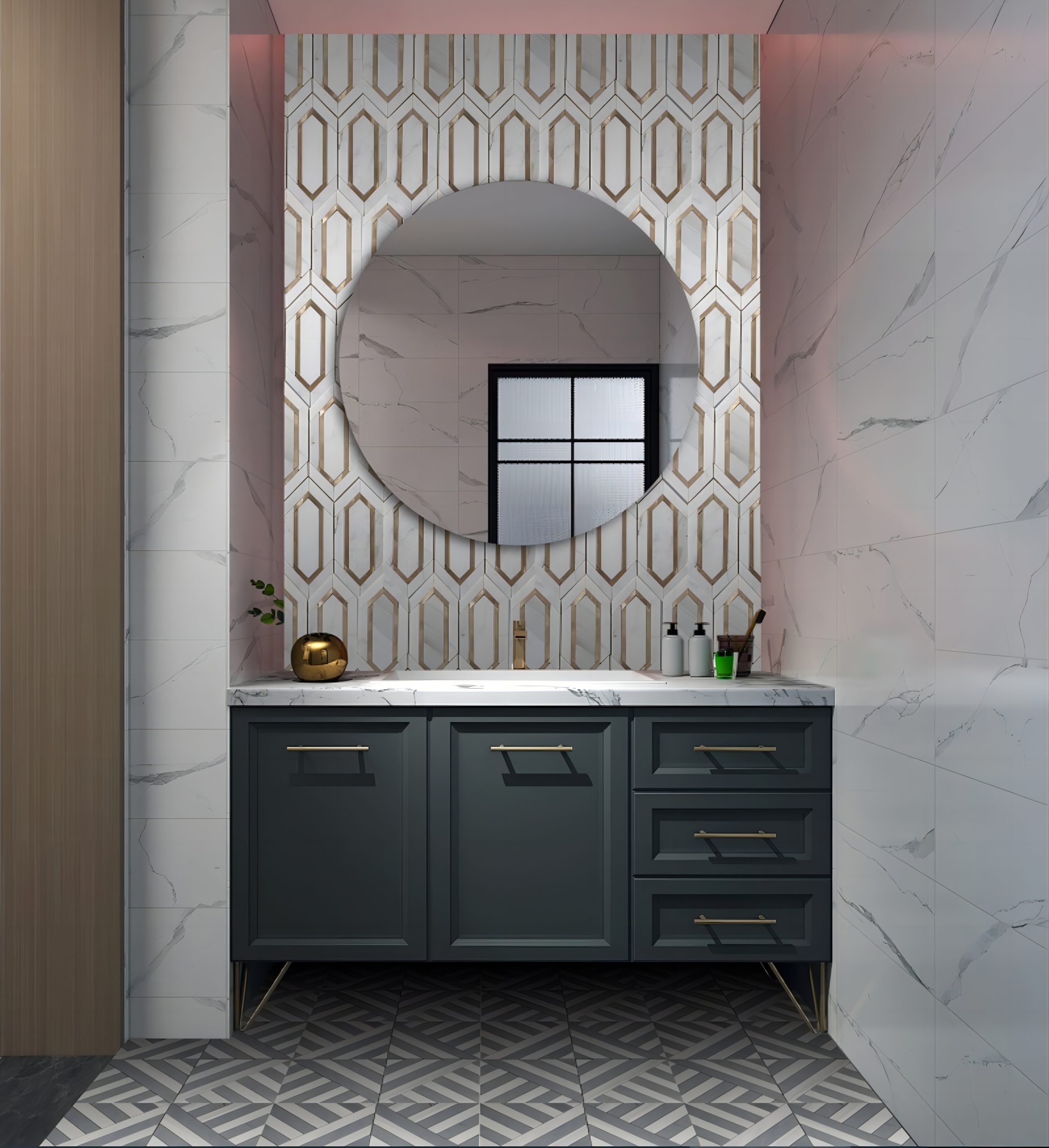 aluminium hexagon Marble mosaic Tiles, Calacatta marble hexagon mosaic tile