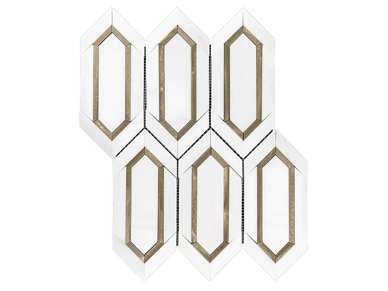 aluminium hexagon Marble mosaic Tiles, Calacatta marble hexagon mosaic tile