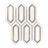 Aluminium hexagon Marble mosaic Tiles, Thassos marble hexagon mosaic tile with silver