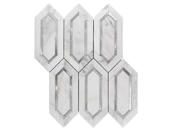 aluminium hexagon Oriental white Marble mosaic Tiles, marble hexagon mosaic tile
